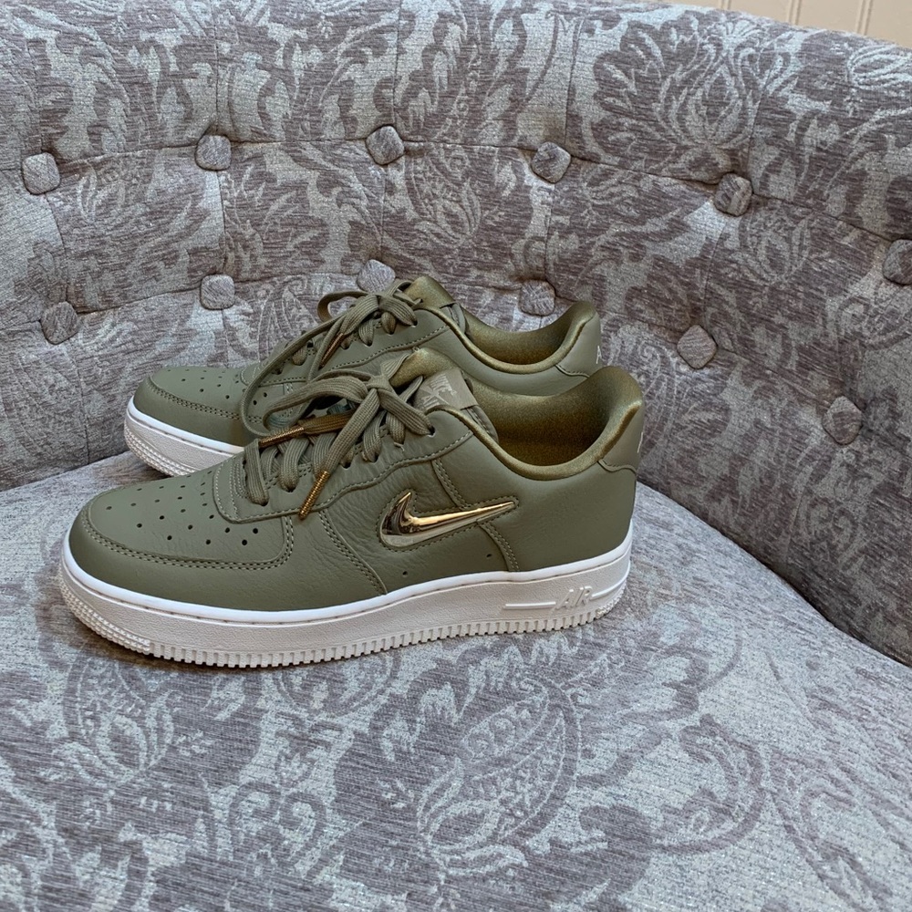 Nike Olive Green and Gold Athletic Shoes